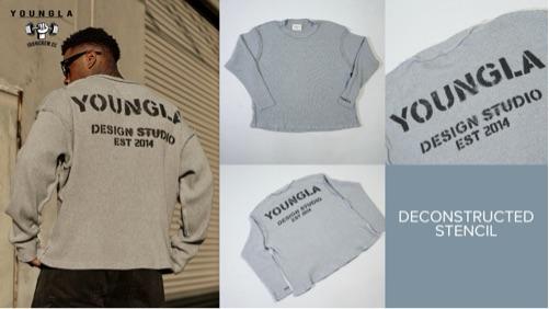 DECONSTRUCTED STENCIL DIAMOND GYM YLA GRIS