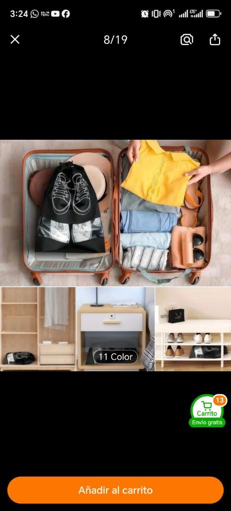 Miniatura 3 de 2x$5 Bolsas para guardar zapatos. Antiolores fácil de llevar con ventana