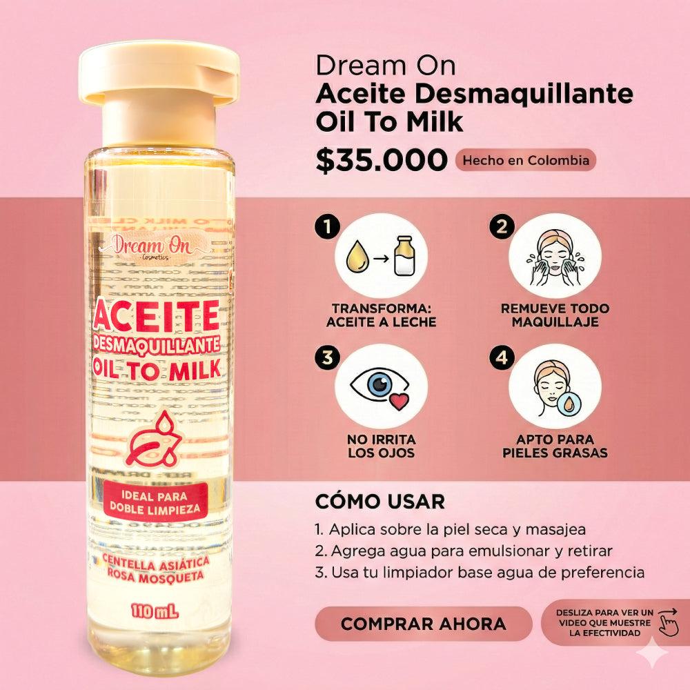 Miniatura 2 de Aceite Desmaquillante Doble Limpieza Oil To Milk 110 ml Dream On Cosmetics
