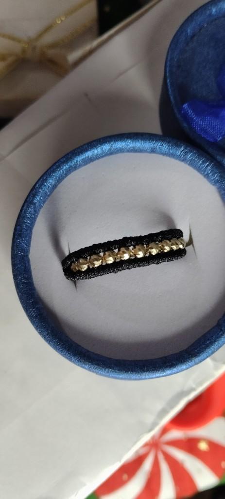 Miniatura 2 de Anillo tejido con balines de oro 18 kilates