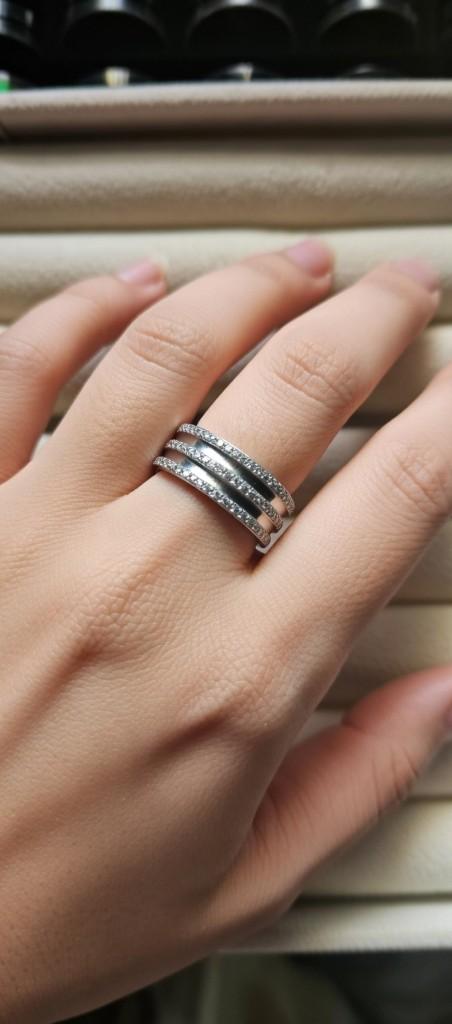 Anillo de Acero Inoxidable (Brillo con Dos Líneas)