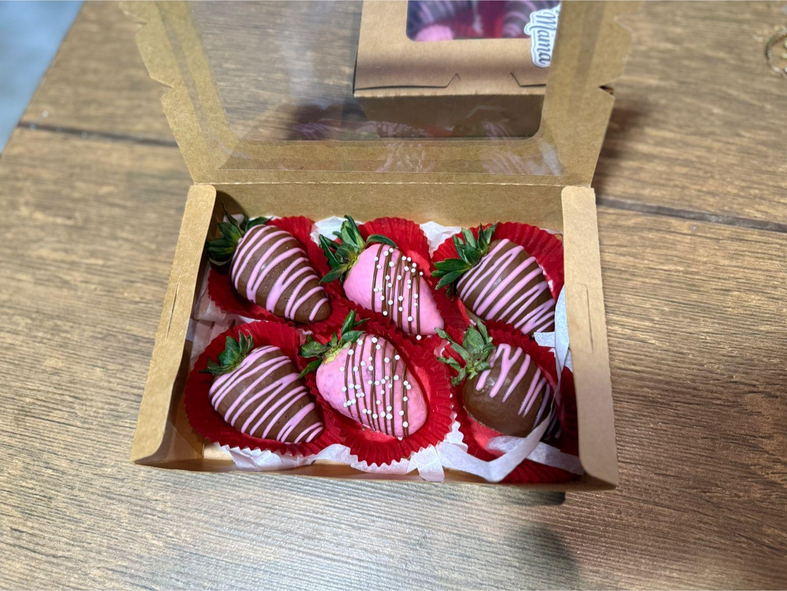 Caja de 6 fresas cubiertas