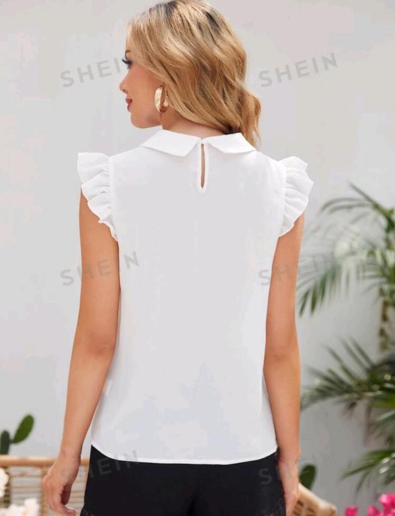Miniatura 2 de Blusa blanca con cuello, Shein