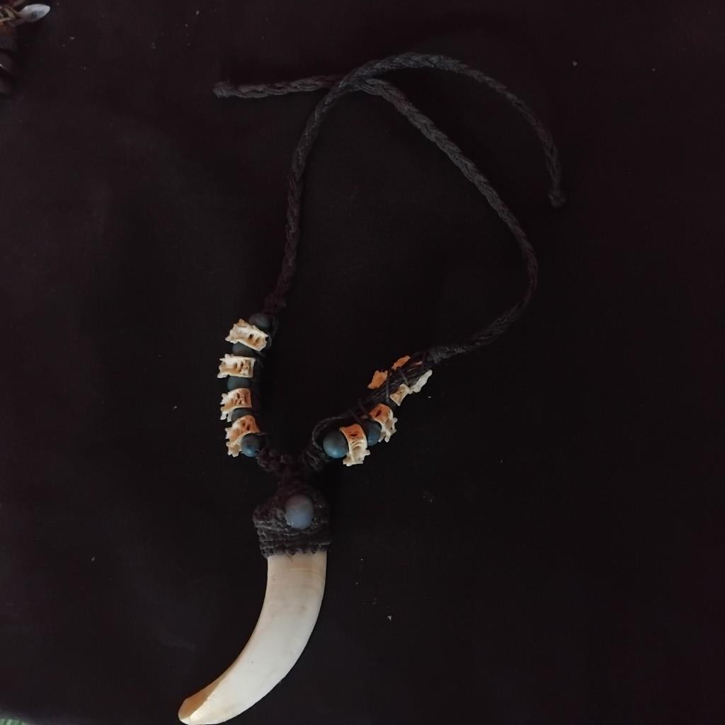 Miniatura 2 de Colar Dente de Javali Vertebras de Moreia e Sementes de Açai