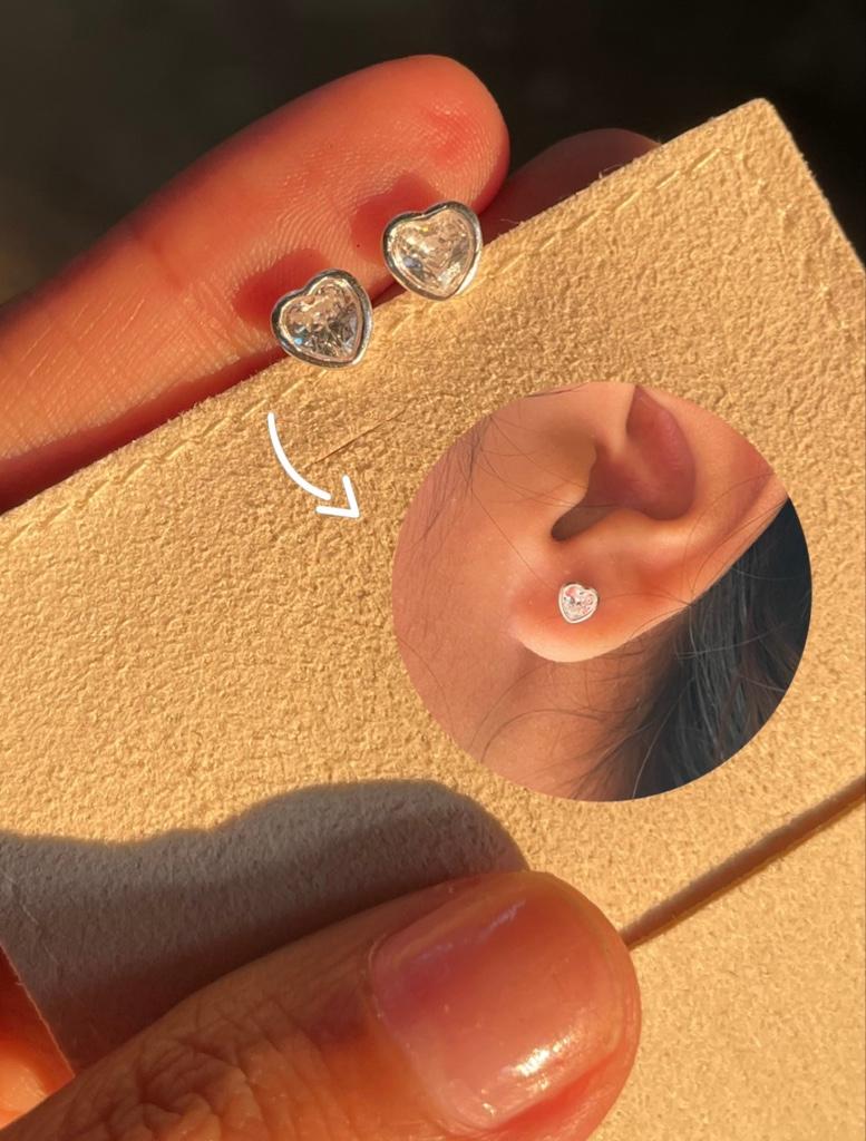 Aretes Cristal. PLATA 925