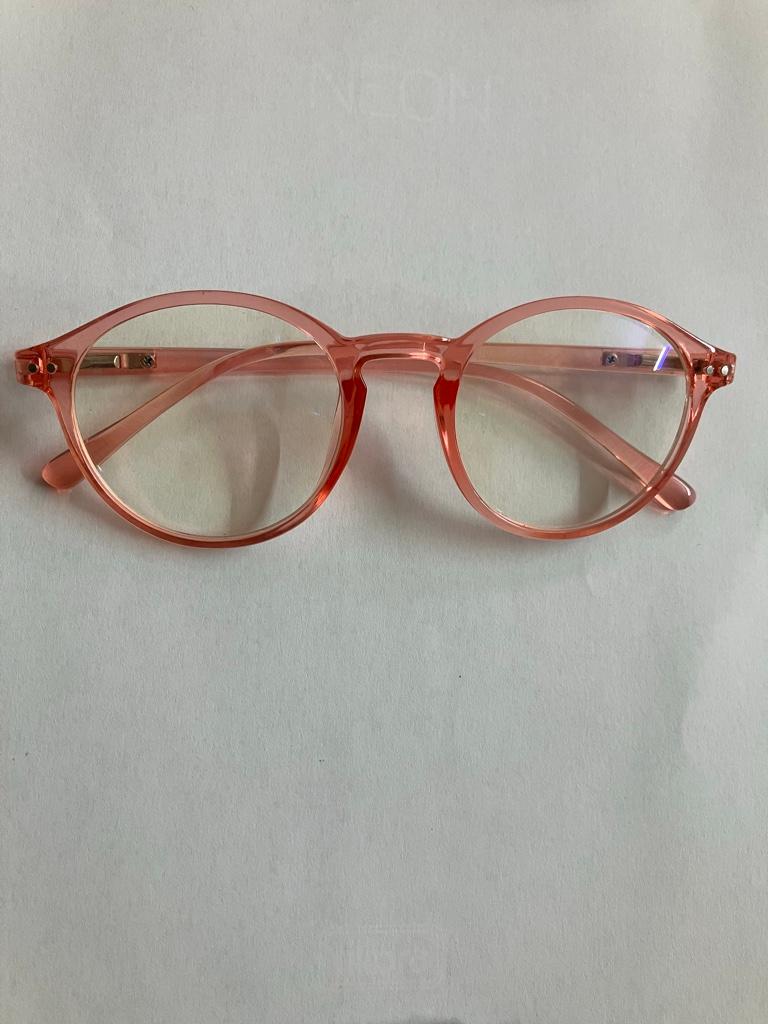 Lentes anti-reflejo y luz azul redondos ( Rosa )