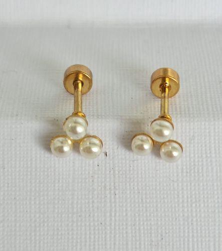 Abridor 3 perlas dorado