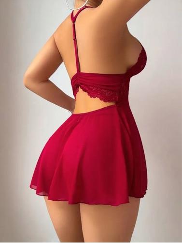 Miniatura 2 de Babydoll rojo vino S,M,L,XL