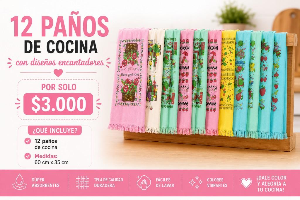 12 paños de cocina