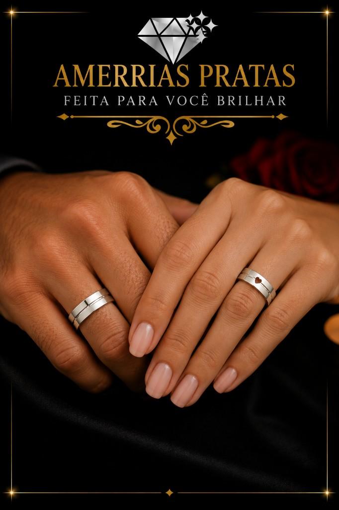 Aliança Lisa Com Detalhe Coração Vazado 5mm