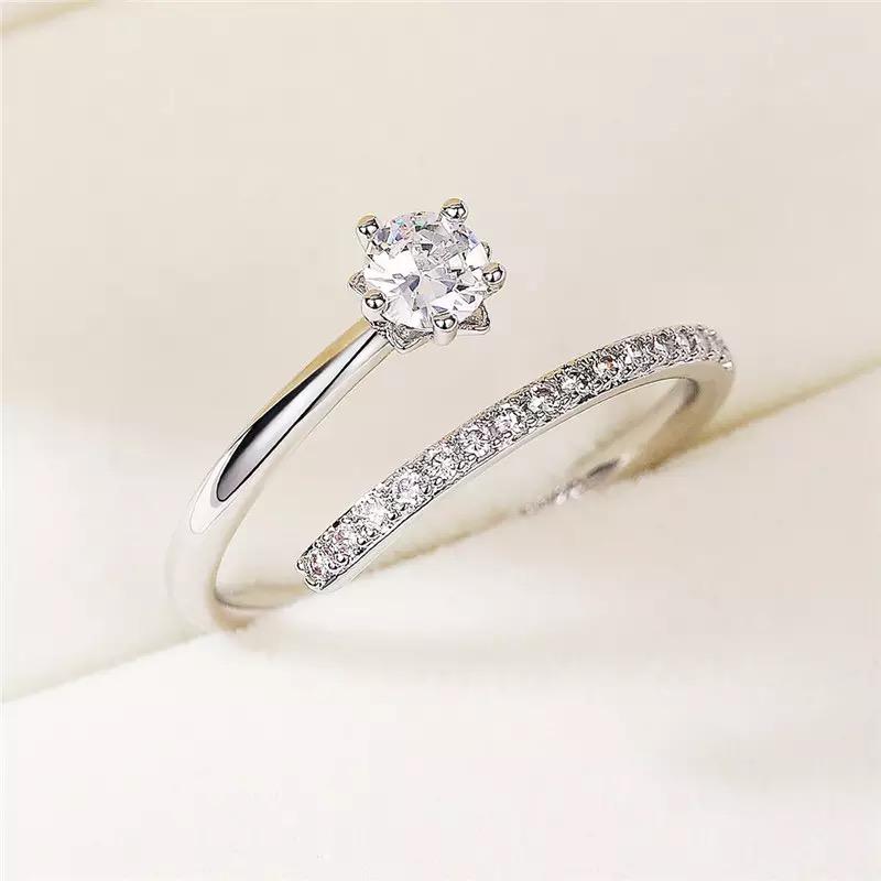 Miniatura 2 de Anillo abierto solitario en plata