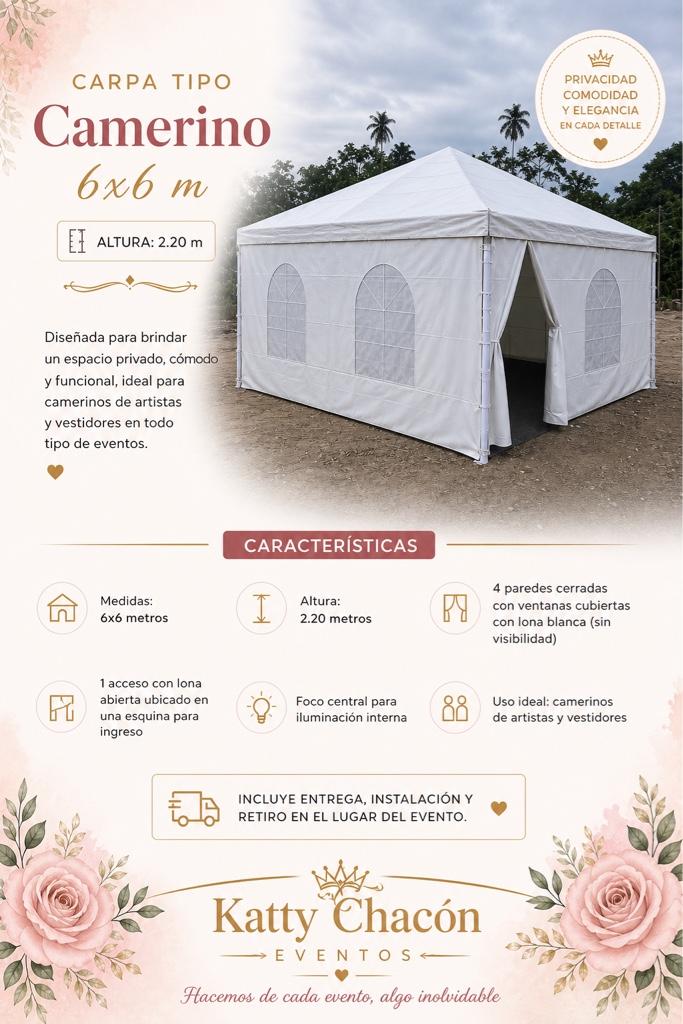 CAMERINO 6x6 METROS ALQUILER