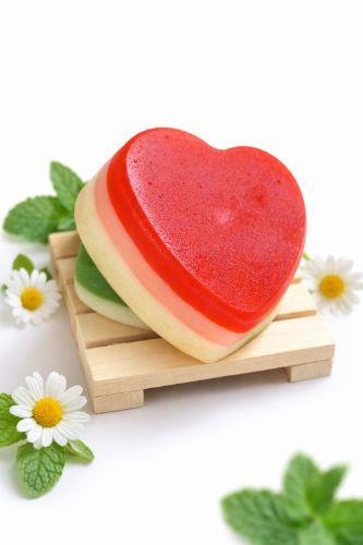 Jabón corazón rosas