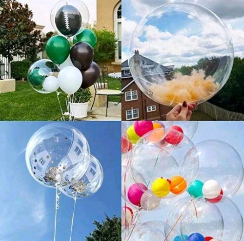 Bobo transparente 24 pulg inflado confenti