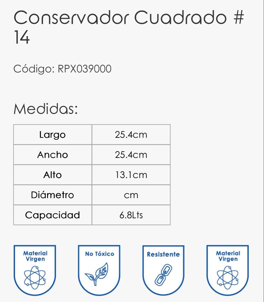 Miniatura 2 de #14 Conservador Cuadrado