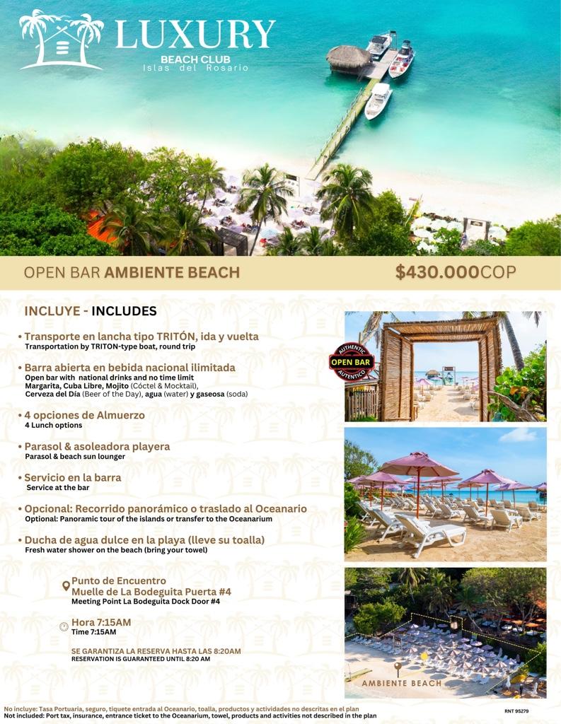 LUXURY OPEN BAR BEACH ISLAS DEL ROSARIO