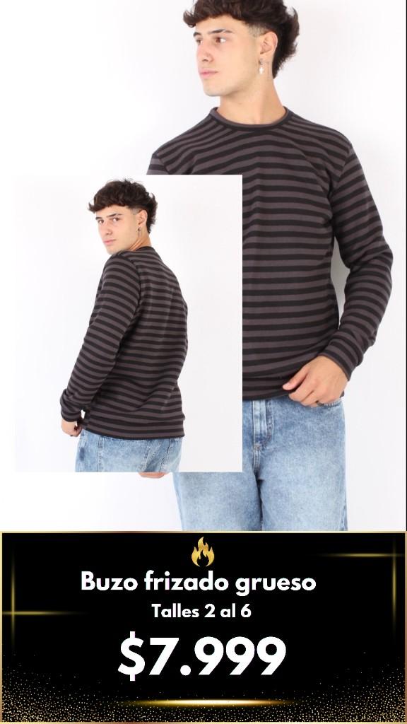 Buzo a rayas frizado grueso $8.000
