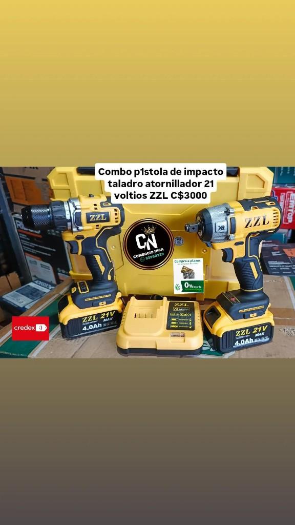 2Combo p1stola de impacto taladro atornillador 21 voltios ZZL