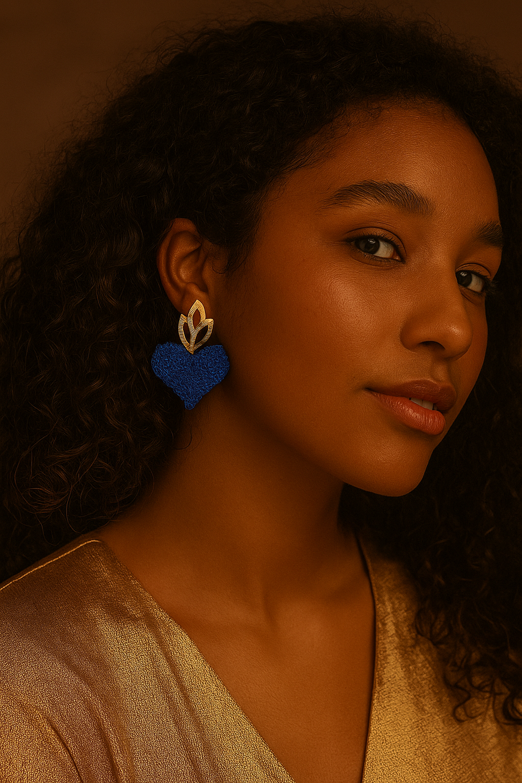 Miniatura 2 de Aretes Bombé Azul