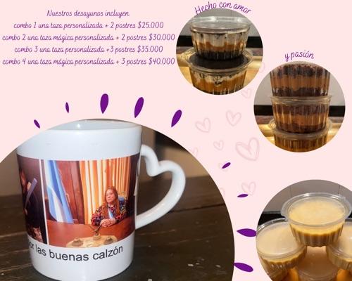 Desayuno combo 1 una taza personalizada + 2 postres