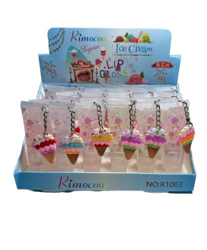 3 LIP GLOS HELADO LLAVERO BRILLO LABIAL  X 3 Unidades