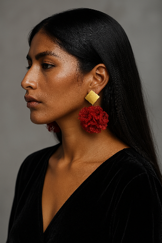 Aretes Clavel Rojo
