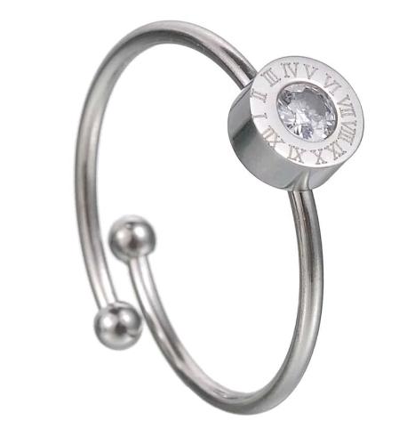 Anillo ajustable tipo BVLGARI Plateado/ Brillante
