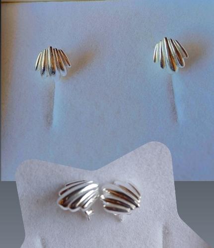 Aretes en Ostra, Plata 925