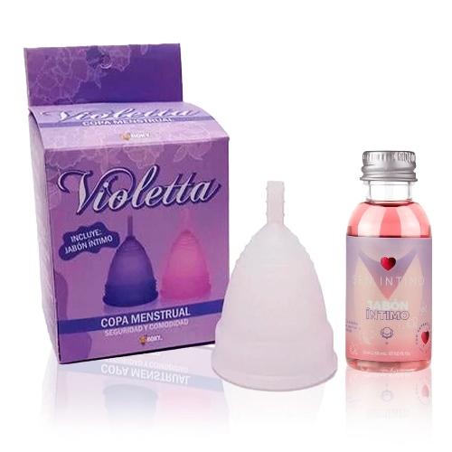 COPA MENSTRUAL VIOLETTA+JABON INTIMO TALLA S