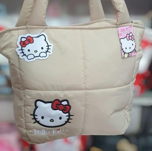 Bolso puffer Hello Kitty beige