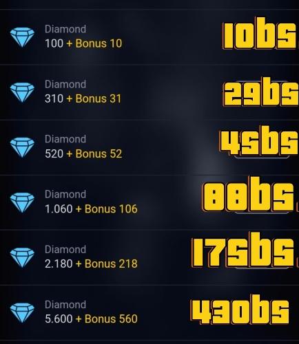 1166 Diamantes de freefire