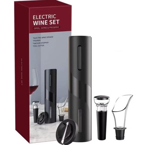 Abridor De Vinho Elétrico Automático A Pilha Com Acessórios AJ-108