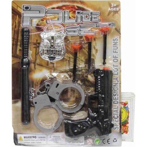 236804 POLICE SET CACHIPORRA PISTOLA ESPOSAS LANZA DARDOS 28CM