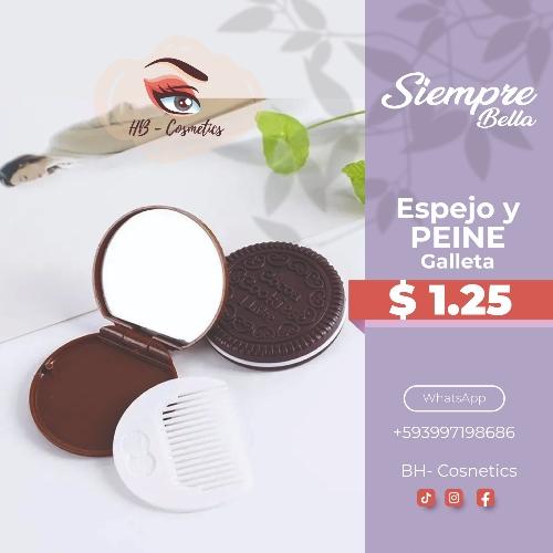 Espejo y peine de galleta