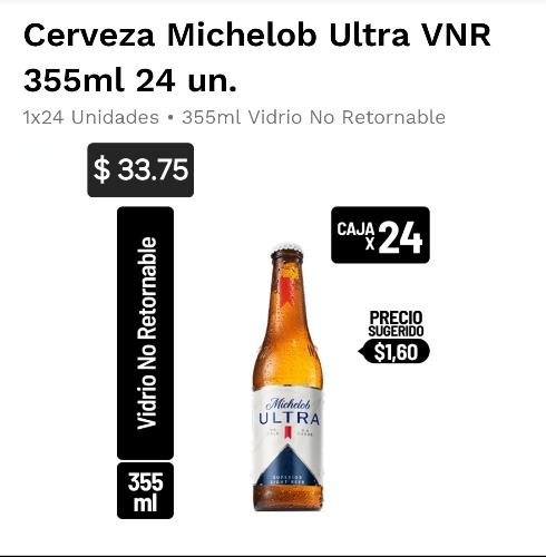 Cerveza michelo Ultra VNR  355 ML 24 unidades