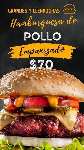 A) Hamburguesa POLLO EMPANIZADO