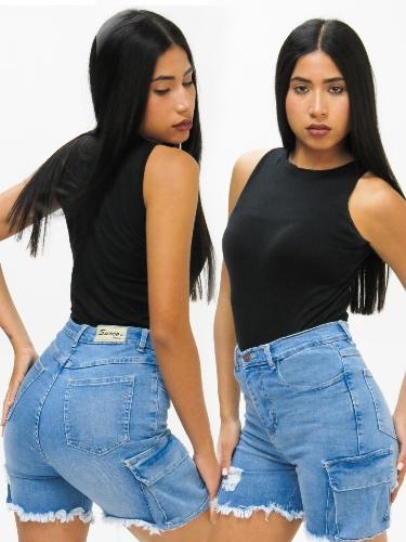 Short Jean Azul cielo