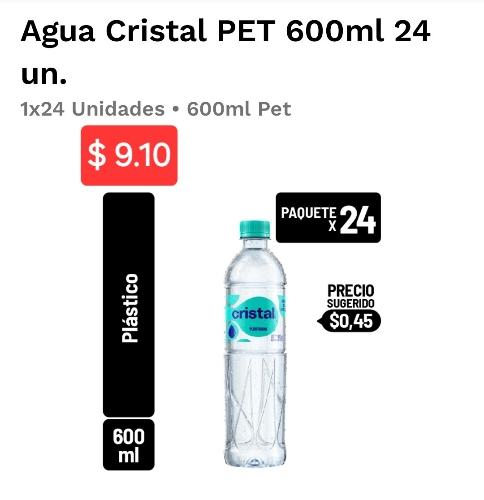 Agua cristal 600ml 12unidades