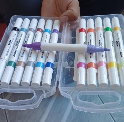 Marcadores Doble Punta Acrílicos 24 Piezas