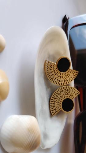 Aretes abanico acero inoxidable