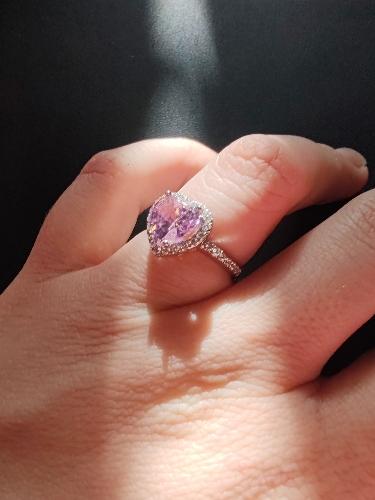 Anillo corazón rosa #6
