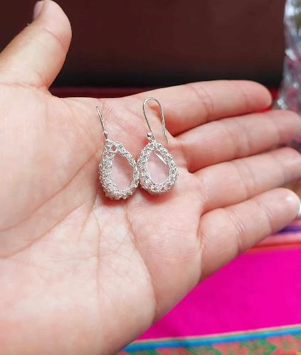 Aretes abalorio Rosa