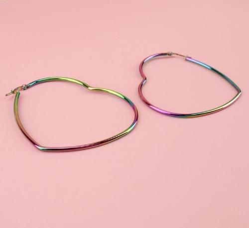 Argollas corazón tornasol