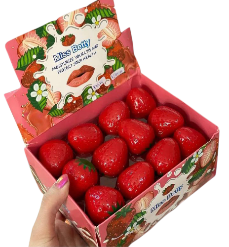 3 BALSAMO PARA LABIOS FRUTILLA 🍓 X 3 UNIDADES (258968)