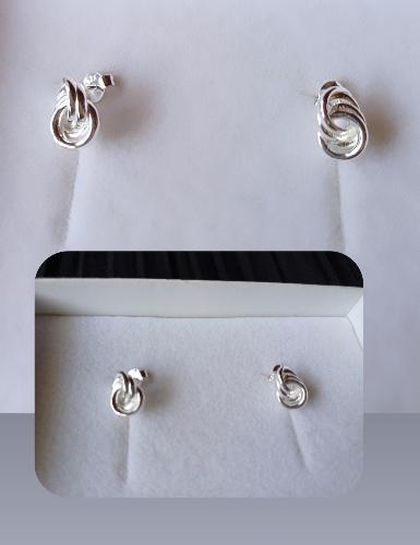 Aretes cortos, circulos - Plata 925