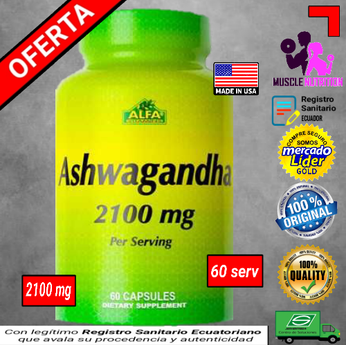 Alfa Ashwagandha 60 caps 2100 MG & Pimienta Negra Vegg