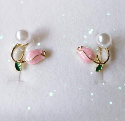 Aretes de Rosa+Perla - fantasía fina