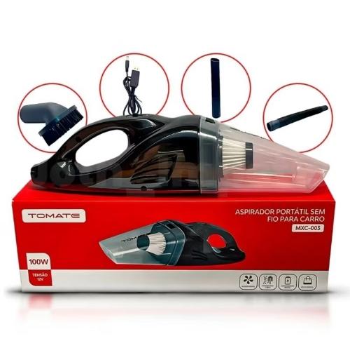 Aspirador De Pó Portátil Para Carro Sem Fio 100w 12v Tomate MXC-003