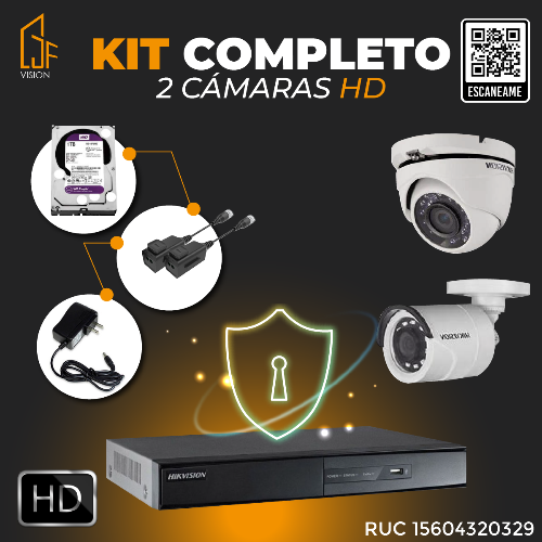 A Kit HD Completo 2 Cámaras