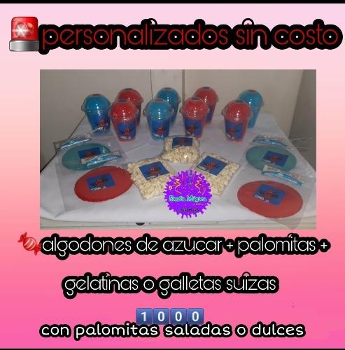 Algodon+palomitas grandes+ galleta  suiza o gelatinas 